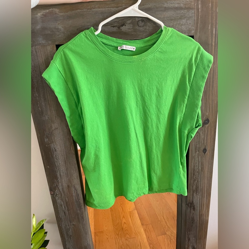 ZARA short sleeve green top